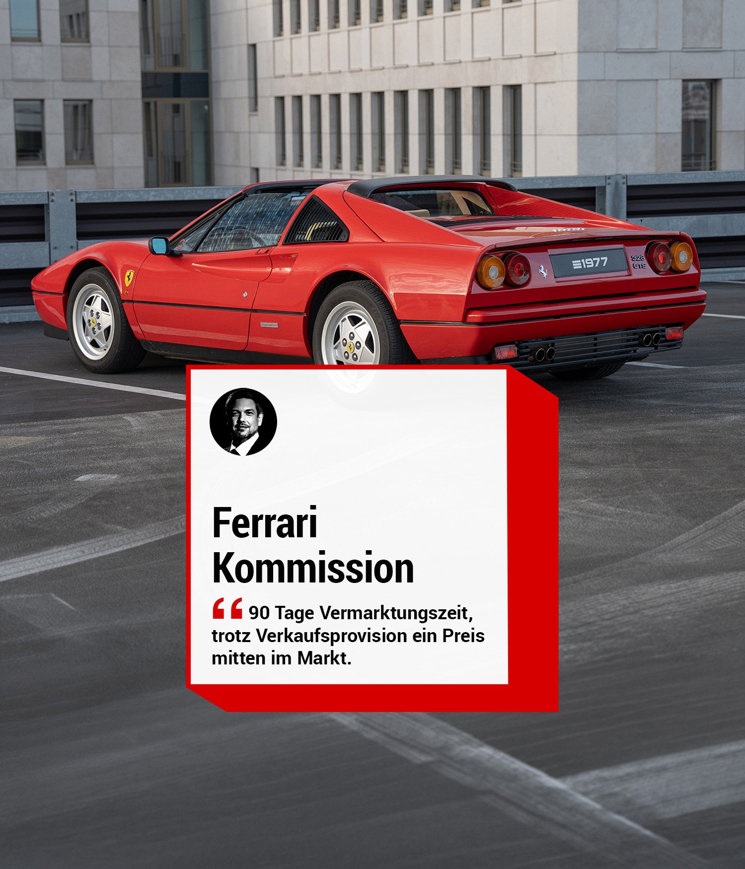 Ferrari 328 GTS Verkauf auf Kommission 90 Tage Vermarktungszeit trotz Verkaufsprovision ein Preis mitten im Markt